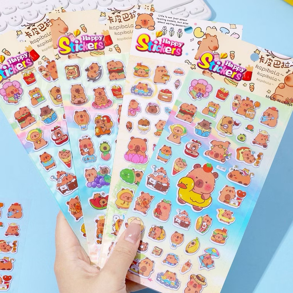 STICKER 3D Korea STIKER TIMBUL BESAR HEWAN TRANSPORTASI ANGKA HURUF DINO / EMBOSS STICKER TEMPEL