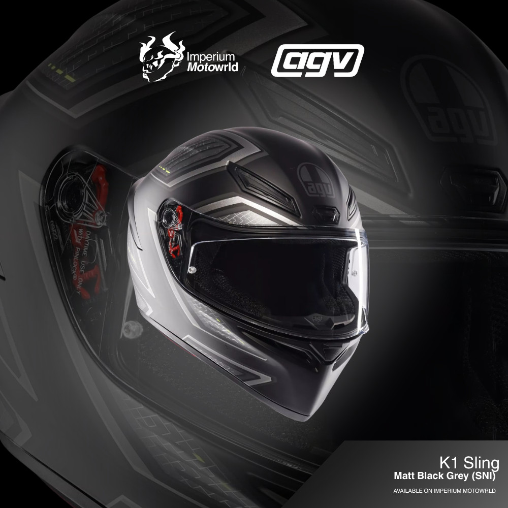 Helm AGV K1-S Sling Matt Black Grey | Helmet Full Face Original | SNI | Imperium Motoworld