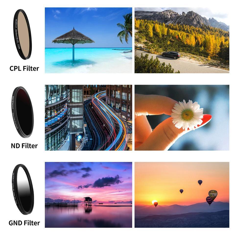 Filter Smartphone Mecoright 72mm Ring Cold Shoe, dudukan ponsel, CPL ND GND untuk Lensa Ponsel Samsu