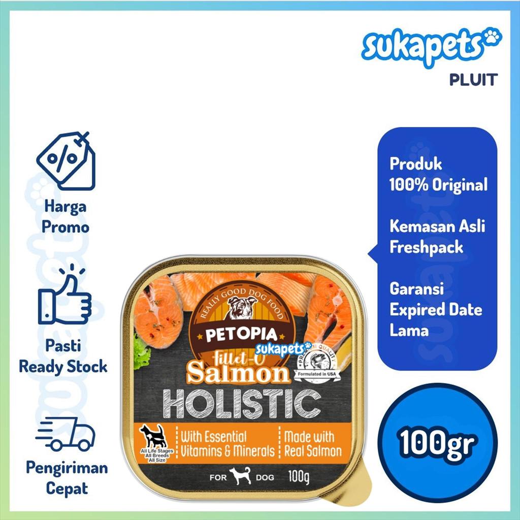 Petopia Dog Holistic Tray Fillet Salmon Makanan Anjing Basah 100g
