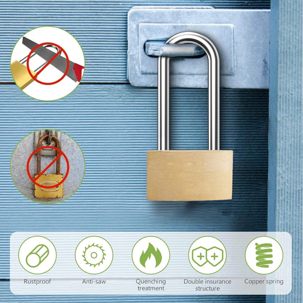 Gembok Rumah Anti Maling Padlock Tembaga Solid