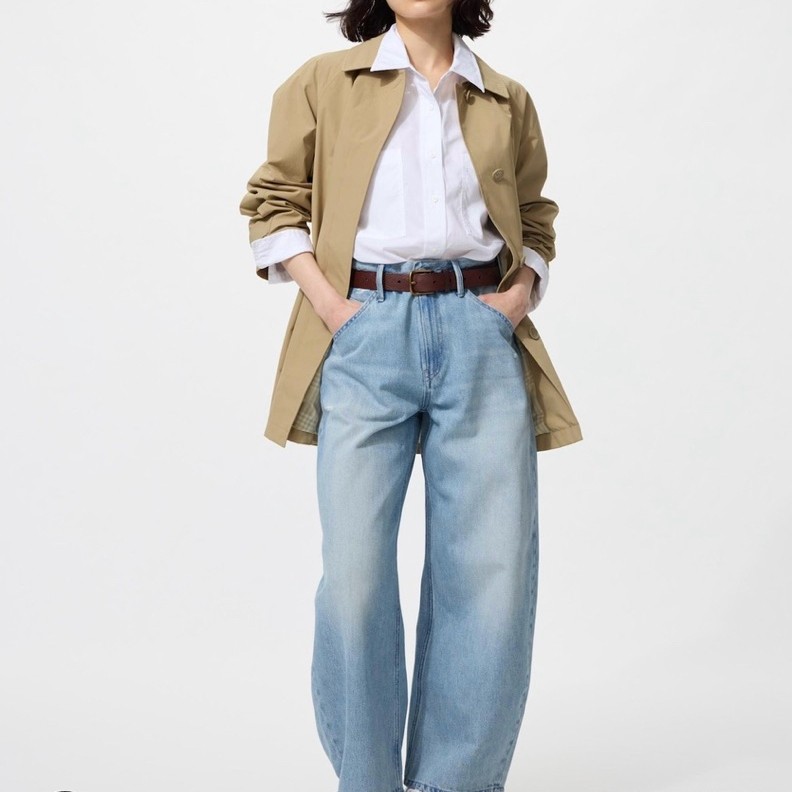 UNIQLO Women Baggy Curve Barrel Jeans FREE Paperbag