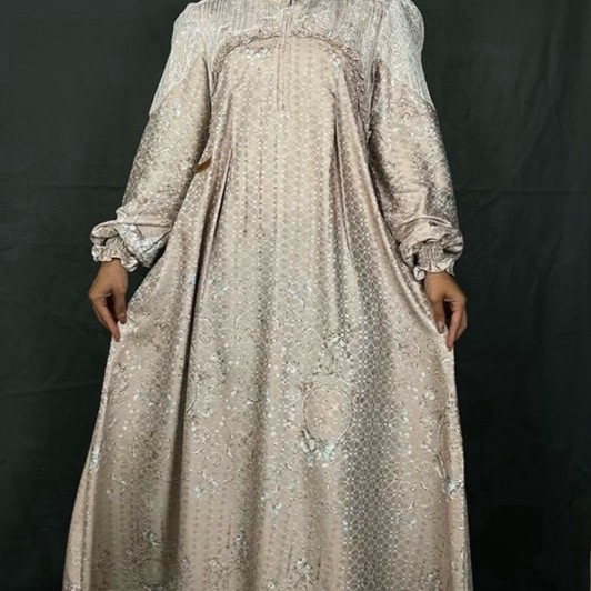 gamis muslimah kekinian bahan jaguar
