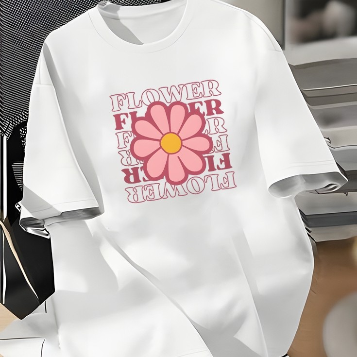 KAOS DISTRO FLOWER PINK / KAOS DISTRO PRIA WANITA