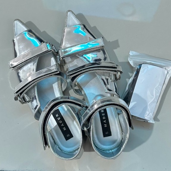 mader boba silver flat shoes