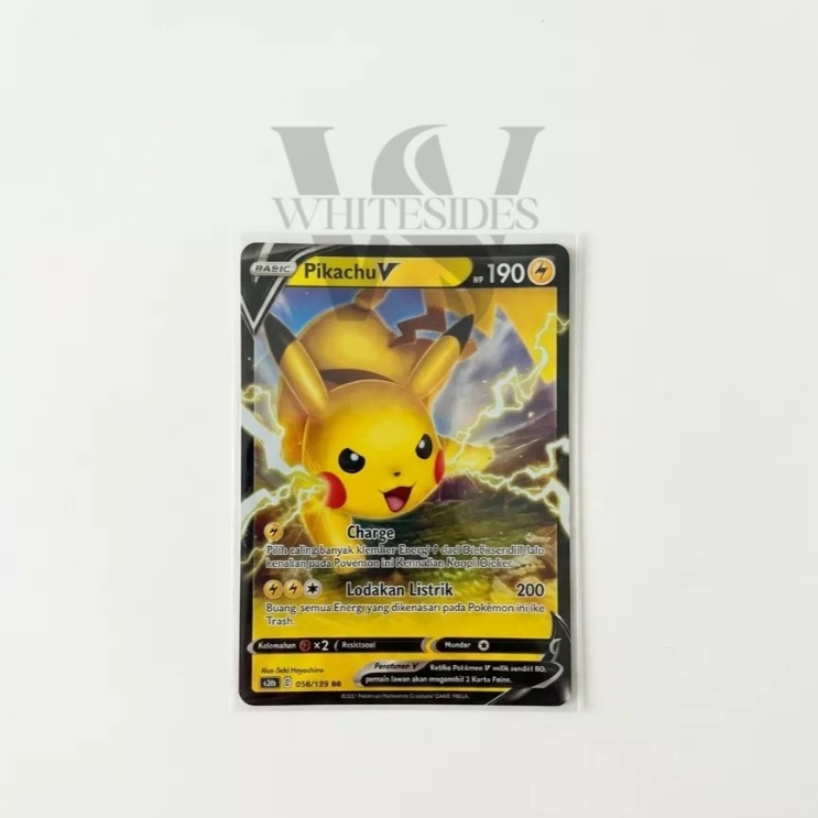 Pikachu V 058 - SC3A 2021 Pedang & Perisai Koleksi VMax Set A Berkilau Pokemon Charizard Snorlax Psy