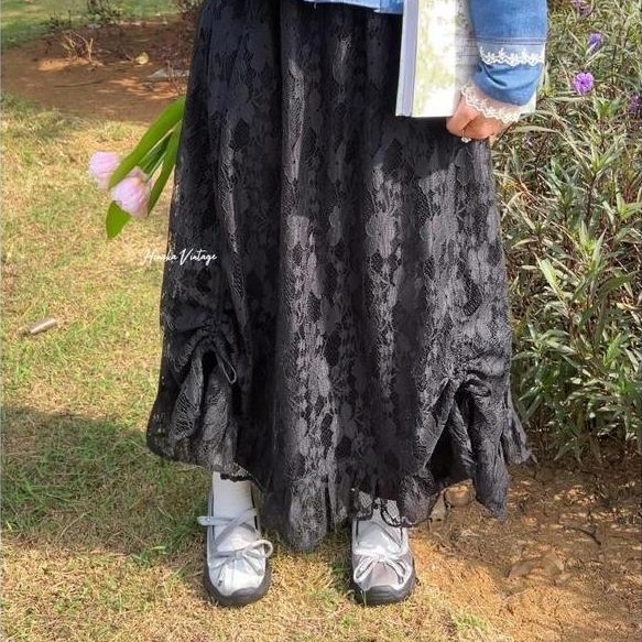 Himeka Vintage - Artemis Lace Skirt - Vintage Skirt - Coquette Cottagecore Skirt - Lace Skirt