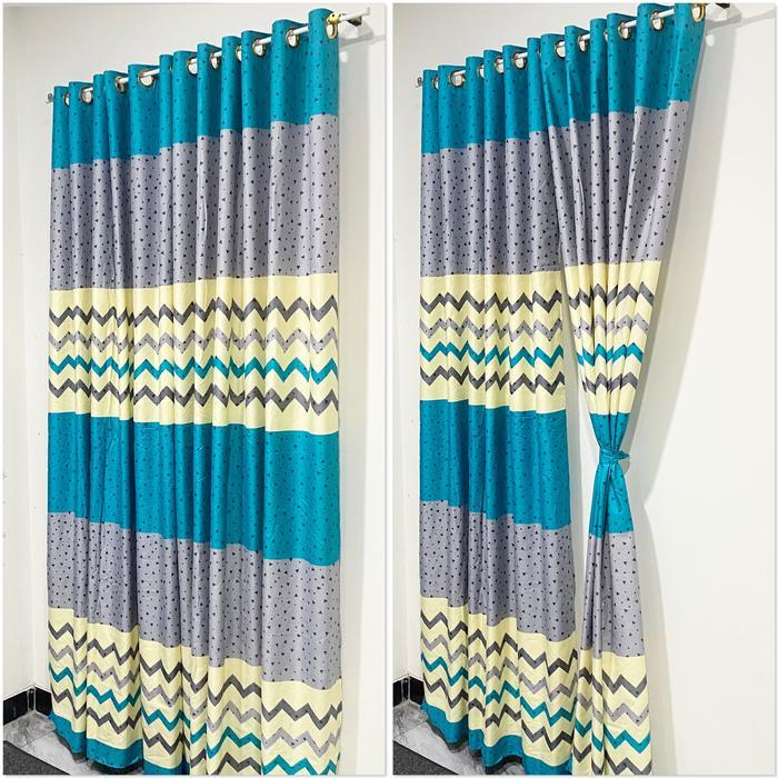 Promo Gorden Smokring Motif Bunga Cantik Terbaru / Gorden Smokring Pintu dan Jendela Free Tali Ikat 
