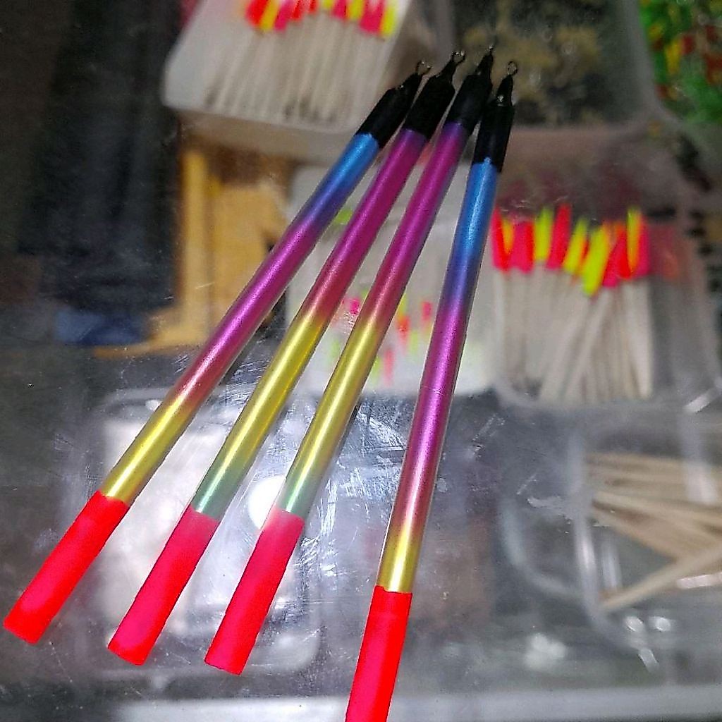 1 biji pelampung pelangi ujung orange pelampung pancing aksesoris pancing ikan