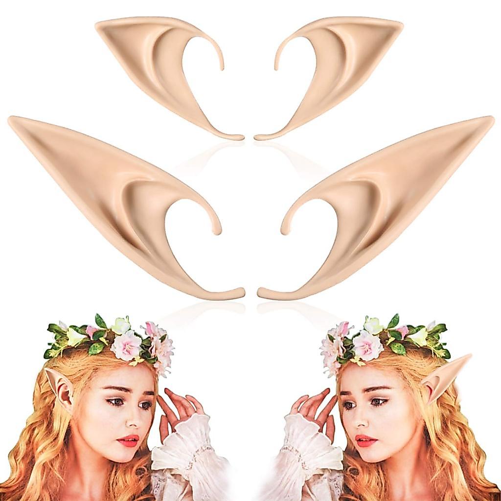 1 Pasang Telinga Elf Kuping Palsu Elf Ears Telinga Palsu Silikon Anime Aksesoris Cosplay Untuk