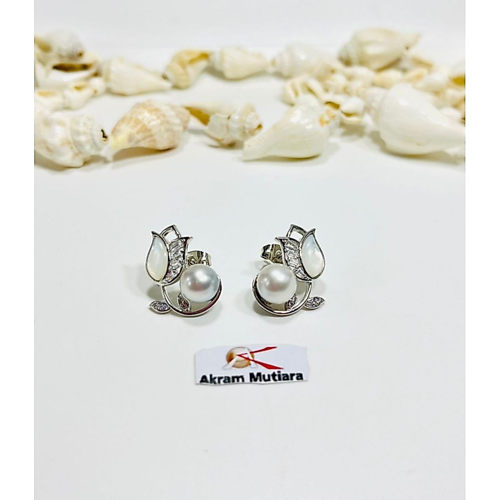giwang rhodium Mutiara air laut asli lombok
