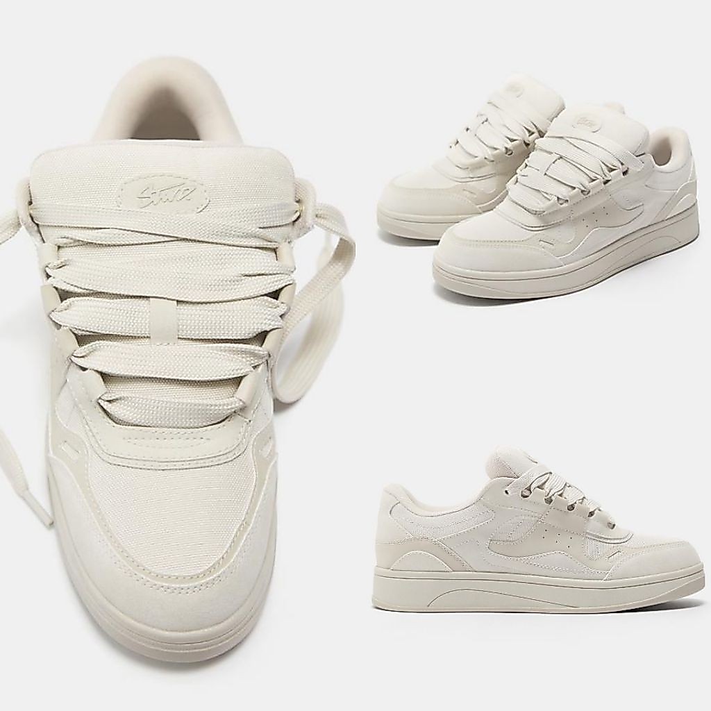 PULL&BEAR SEPATU SNEAKERS KETS SKATER STWD OFF WHITE BARU ASLO ORIGINAL