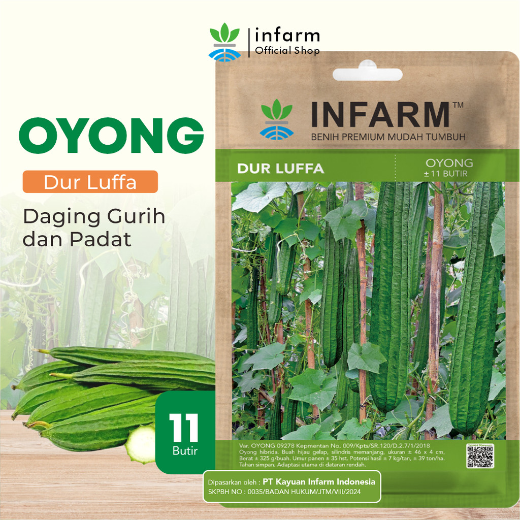 INFARM - Benih Buah Oyong Hibrida Durluffa, Bibit Buah Oyong Unggul Bibit Sayuran Oyong Super
