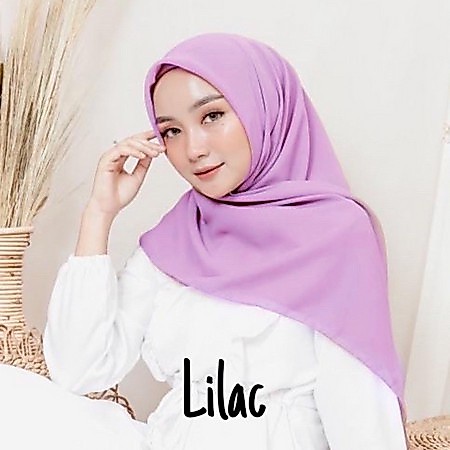 Fashion Official Kerudung Segiempat Polos BELLA SQUARE Hijab Pollycotton Jilbab Bela Lilac Premium