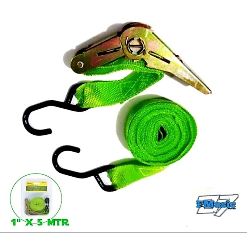 Tali pengikat Sound Miniatur atau Barang di motor Track Belt Nanka 5 meter 1" Ratchet Tie Down Tali 