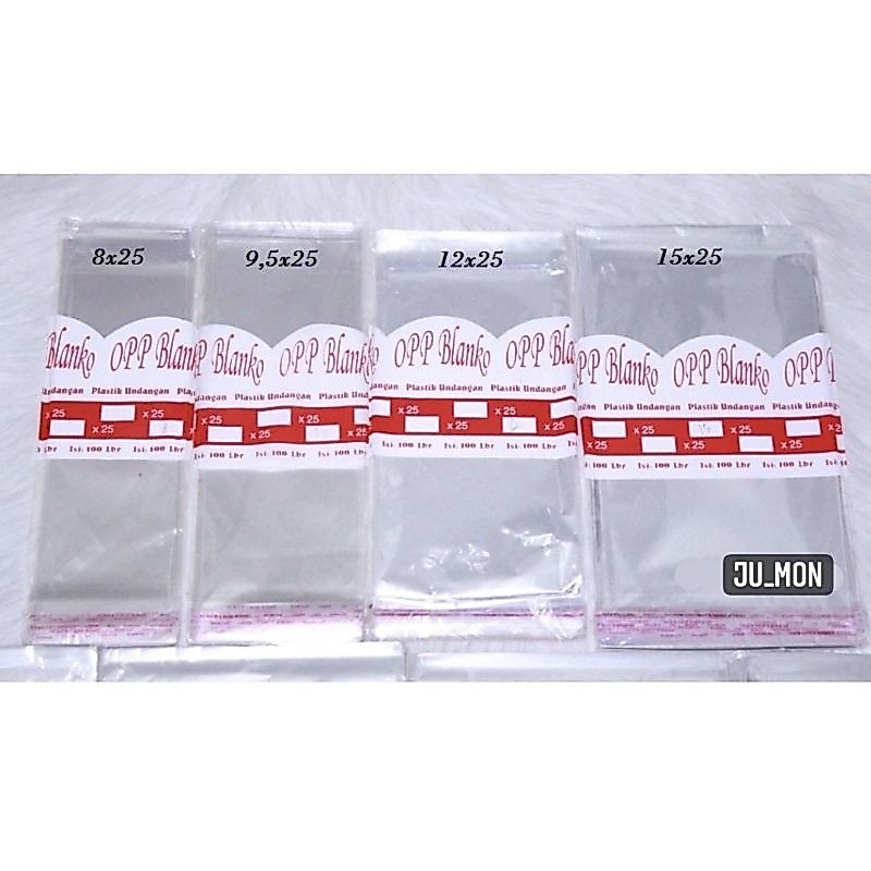 Plastik Undangan Opp 8x25/ 8.5x25/ 9x25/ 9.5x25/ 10x25/ 10.5x25/ 11x25/ 11.5x25