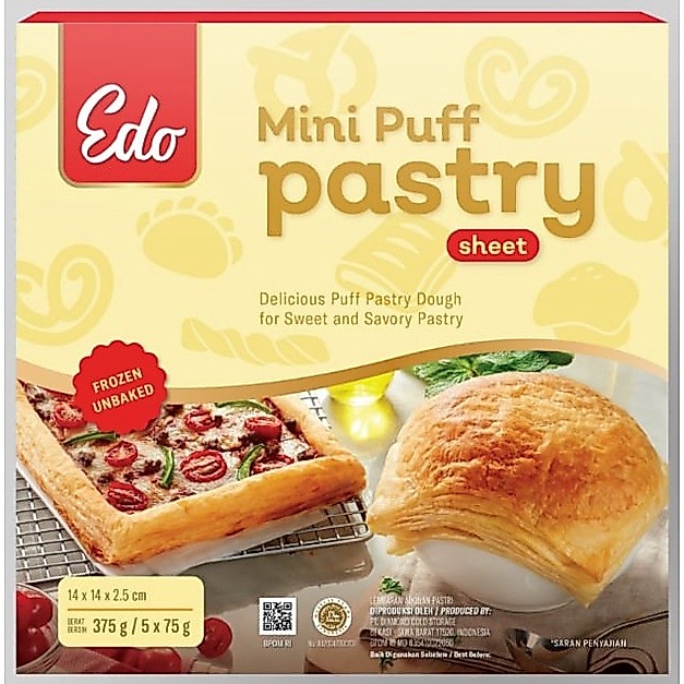 Edo Mini Puff Pastry Sheet 375 Gr / Kulit Zuppa Soup