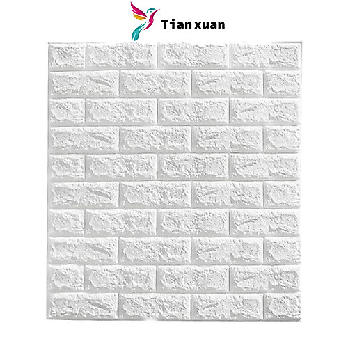 Big Size 70x77cm Wallpaper Dinding 3D ​Motif Batu Bata Putih Sticker Dinding Dekorasi Kamar ​murah