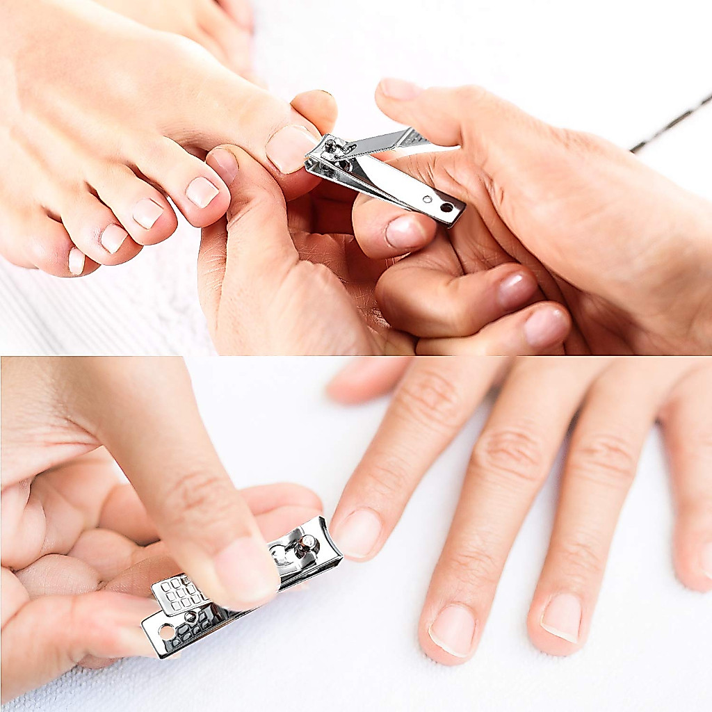 Gunting Kuku Kaki Tangan Stainless Steel Besar Silver Hitam Black Manicure Tajam Medium Large Jumbo Besar