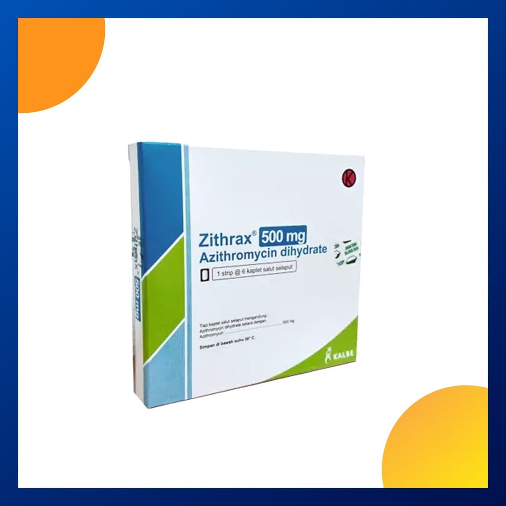 ZITHRAX 500 MG 1 STRIP @ 6 KAPLET SALUT SELAPUT