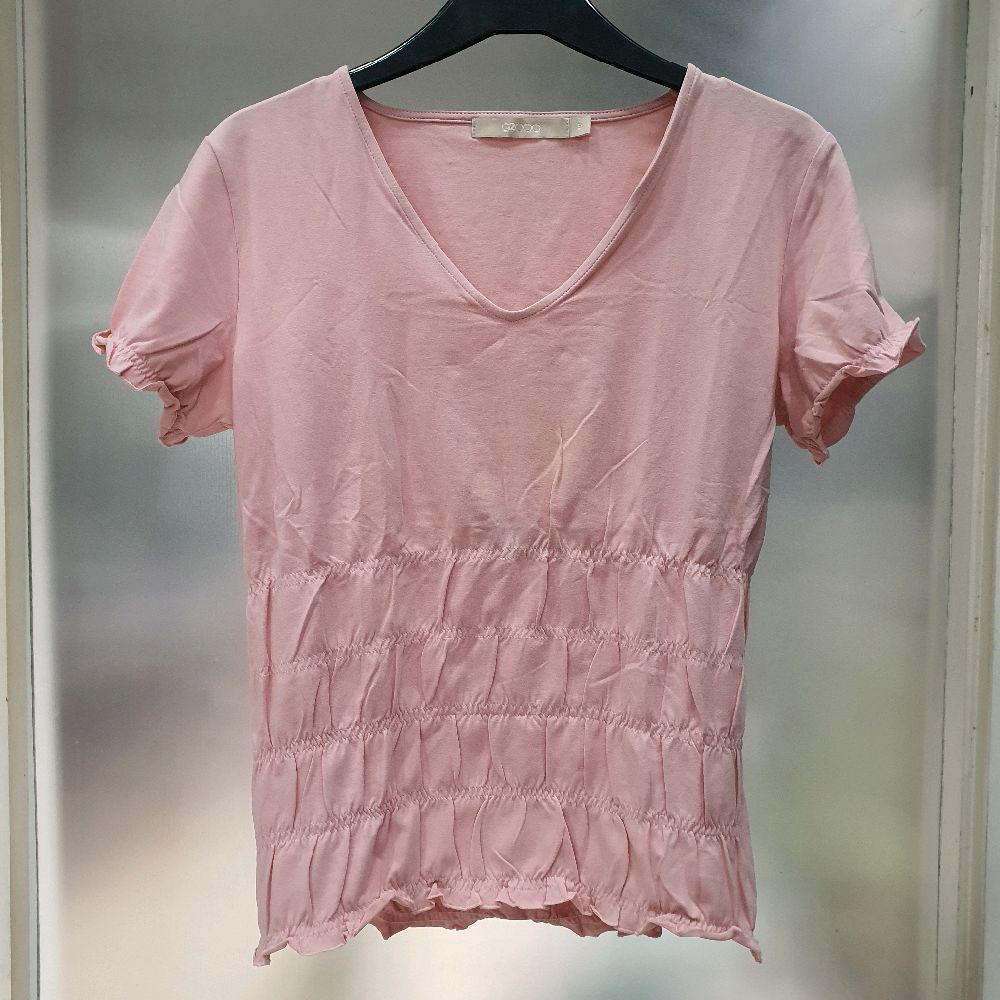 AJ baju atasan cewek g2000 pink prelove preloved second blouse casual Wanita Katun Karet