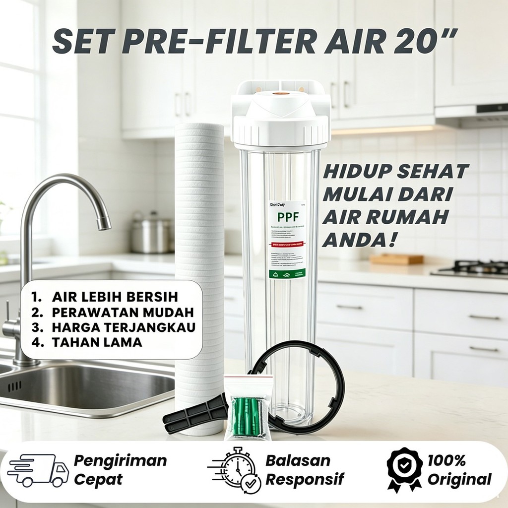 Housing Filter 20 Inch Biru / Transparan