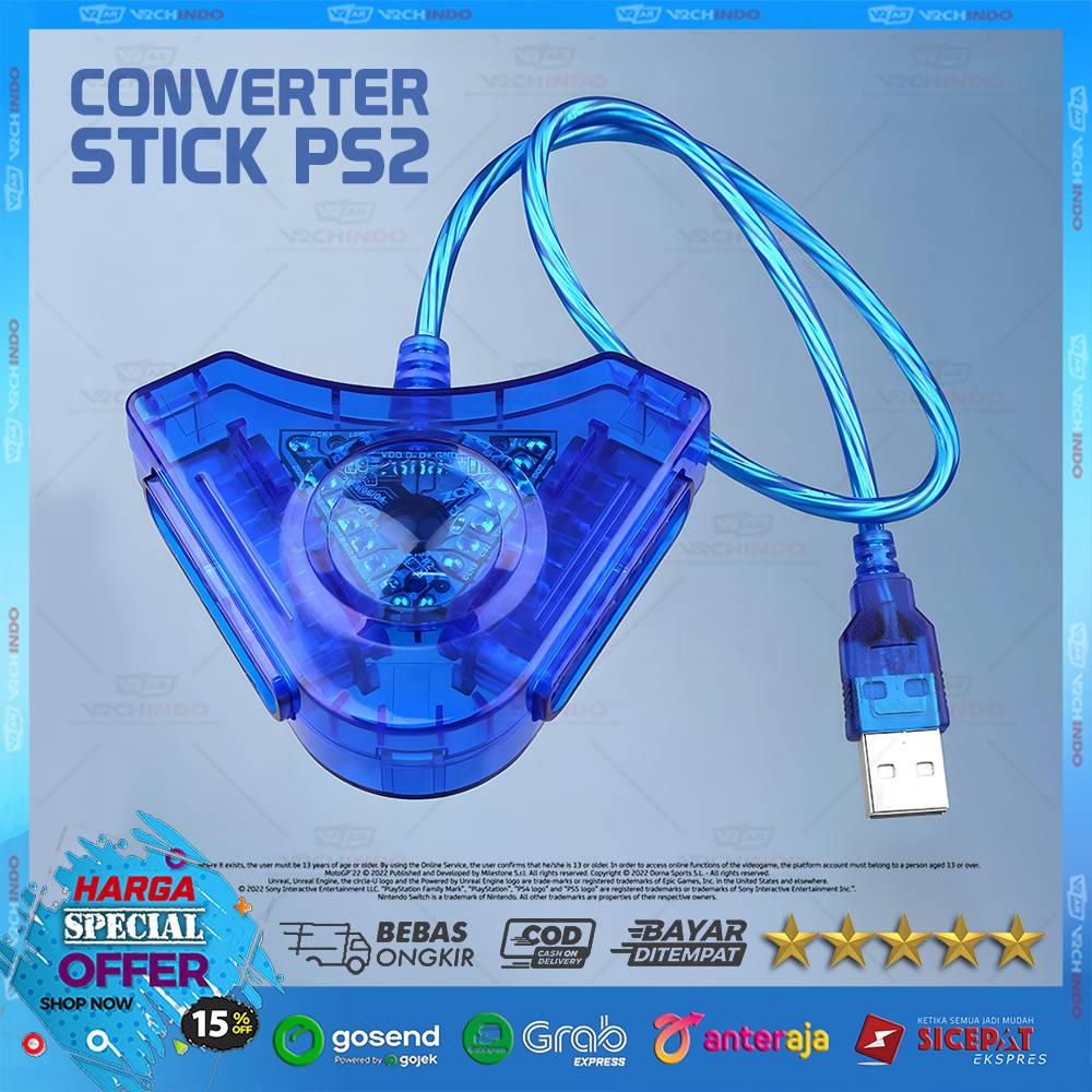 Converter Gamepad Controller Stik PS2 Ke USB PS3 - Cocok Untuk Penggunaan Stik PS2 ke PC / Laptop 