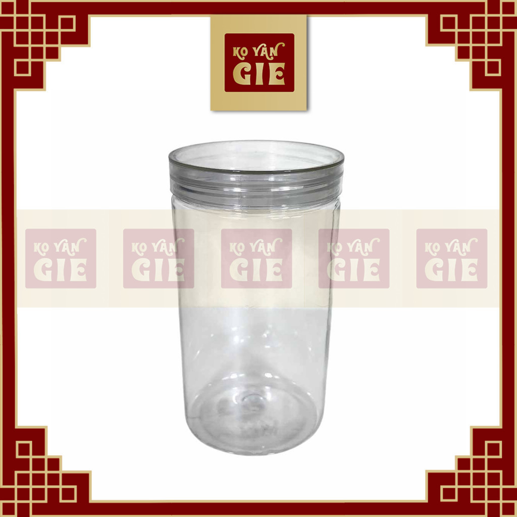 Toples Silinder 1000ml PET Tutup Bening - Toples Plastik Bening Serbaguna Kapasitas Besar