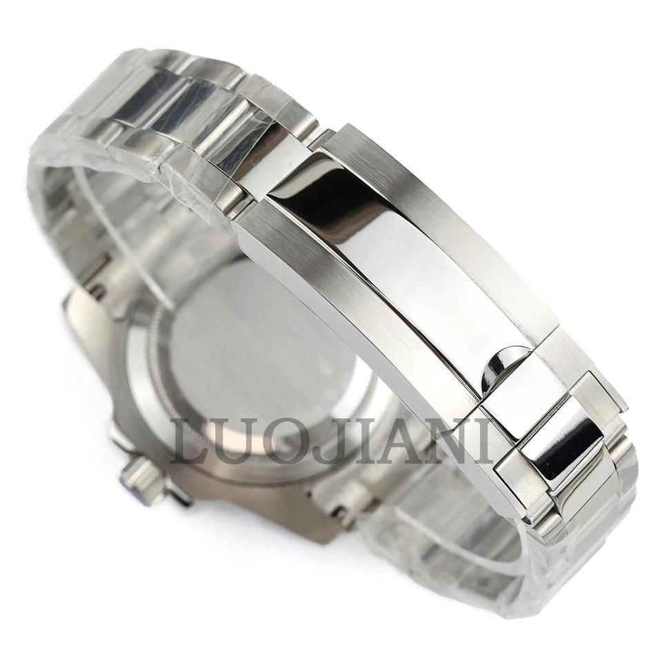 Untuk Casing Jam Tangan Submariner 40mm NH35 Perak, Casing Jam Tangan Solid dengan Tali Oyster/Jubil