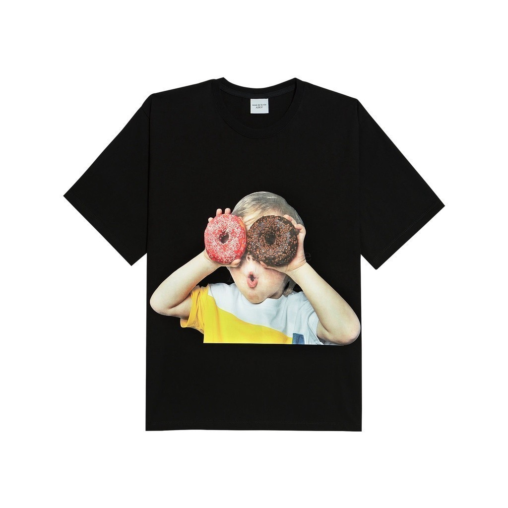 [spot] ADLV Baby Face Short Sleeve T-Shirt Black Donuts 1 R - Kaos  Fit Unisex acme de la vie 1 1