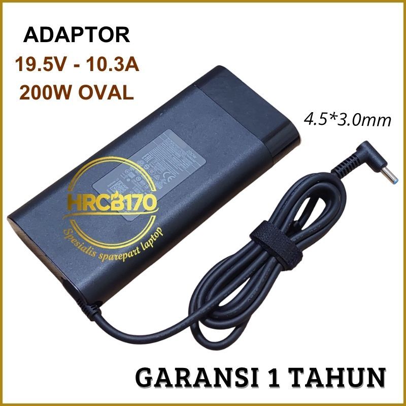 Adaptor Charger HP Pavilion Gaming 17 16 15 - 19.5V-10.3A 200W OVAL -HRCB