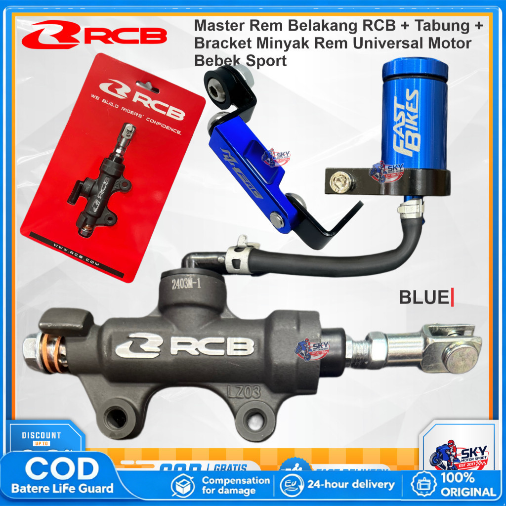 Master Rem Belakang RCB + Tabung + Bracket Minyak Rem Mufac Universal Tonjokan Semua Motor Sport Beb