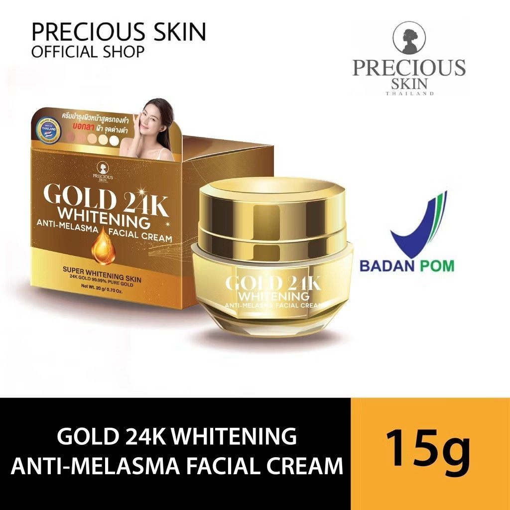 Precious Skin Thailand Gold 24K Whitening Anti Melasma Facial Cream 15gr