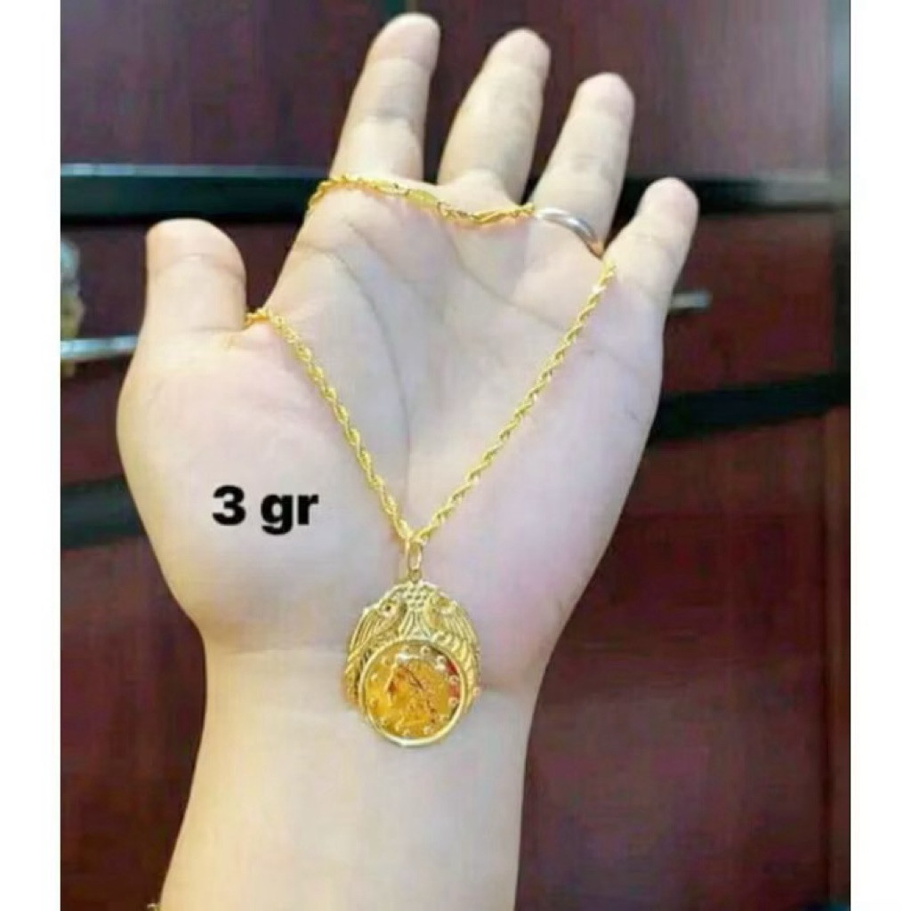 Kalung Titanium Tanbang Free Liontin Koin Cantik