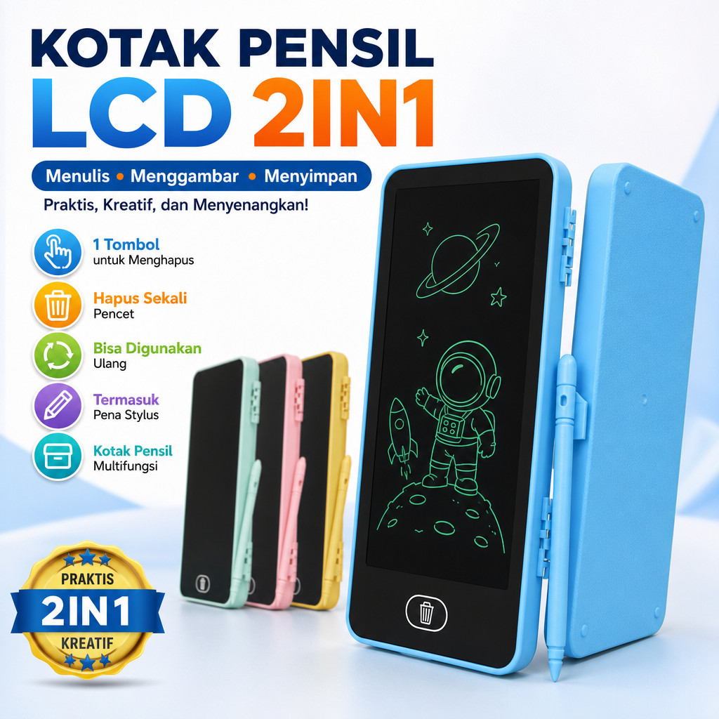 [FS GROSIR] Kotak Pensil Case Besar Lcd Writing Drawing Box Case Ukuran Besar Pencil Drawing Pad Edu