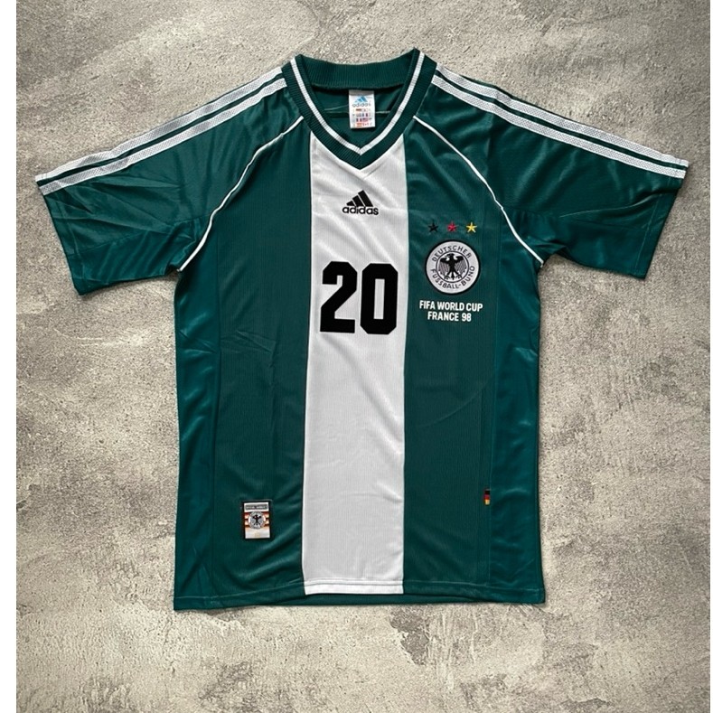 Jersey Retro Timnas Jerman 1998 Away Nns Oliver Bierhoff FIFA World Cup