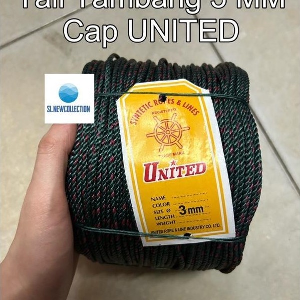 Tali Tambang Ukuran 3 Mm Merk United / Harga 1 Rol Murah