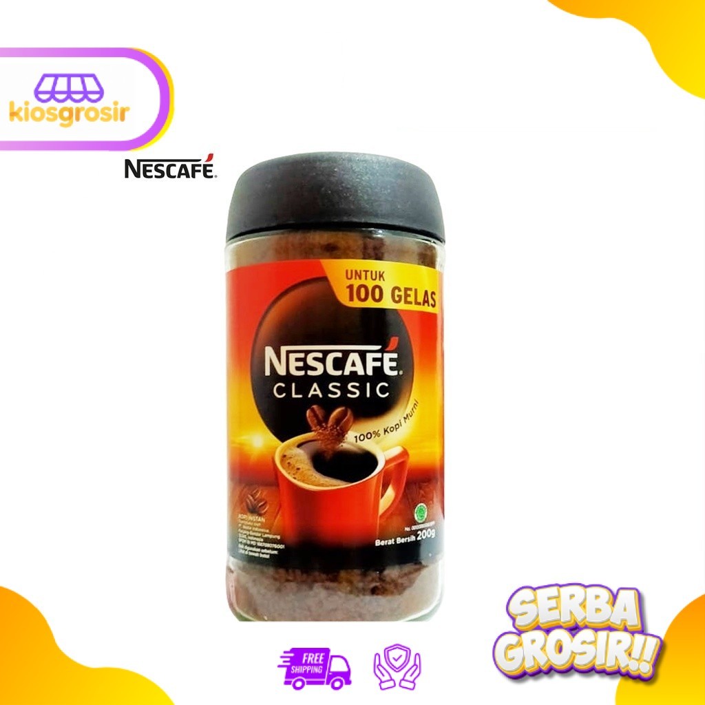 KIOSGROSIR NESCAFE Classic Coffee Kopi Era 200 gr JAR Botol Bubuk Dalgona