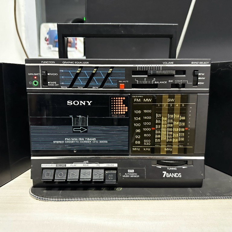 Sony CFS 3000s CFS-3000S 1988 Transound CFS-3000 Vintage Stereo Radio AM FM MW SW Cassette Corder Ka