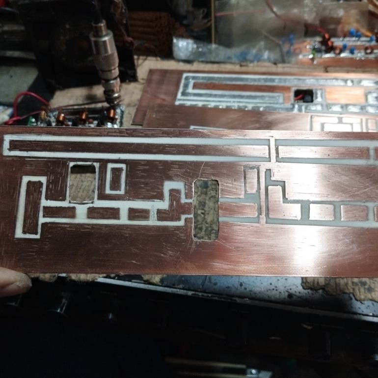 PCB FIBER PUTIH BOSTER FM 1971 /1946 PLUS LPF  88-108 MHZ