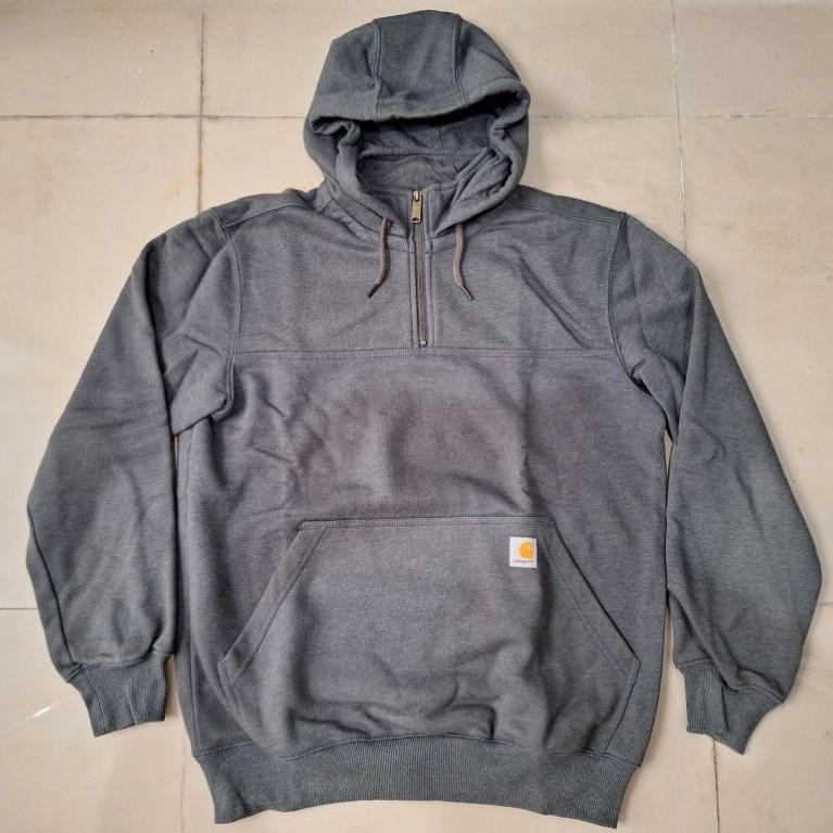 Carhartt Rain Defender Loose Fit Heavyweight Quarter-Zip Dark Grey Hoodie