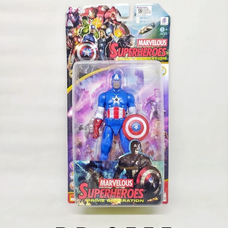 Promo Mainan Figur Figure Figurine Marvelous Superheroes - Bp9555 Hulk Ironman Captain