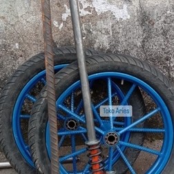 RODA GEROBAK BEHEL MIO KECIL RING 14 (PAKET RODA GLETREK BAN TROLI 5 IN)