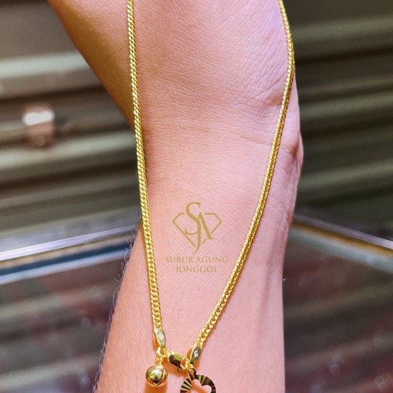 Gelang kaki holo gepeng 8k gold