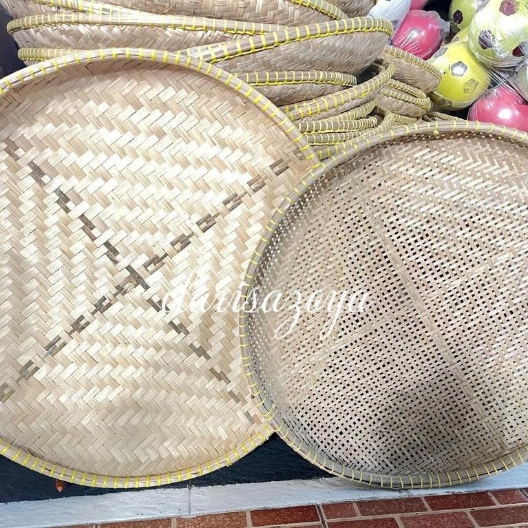 (2PCS)  Ayakan +Nyiru Jadul/ Paket Hemat Saringan bambu jumbo Dan Tampah Bambu Buah Kitchenware - Ay