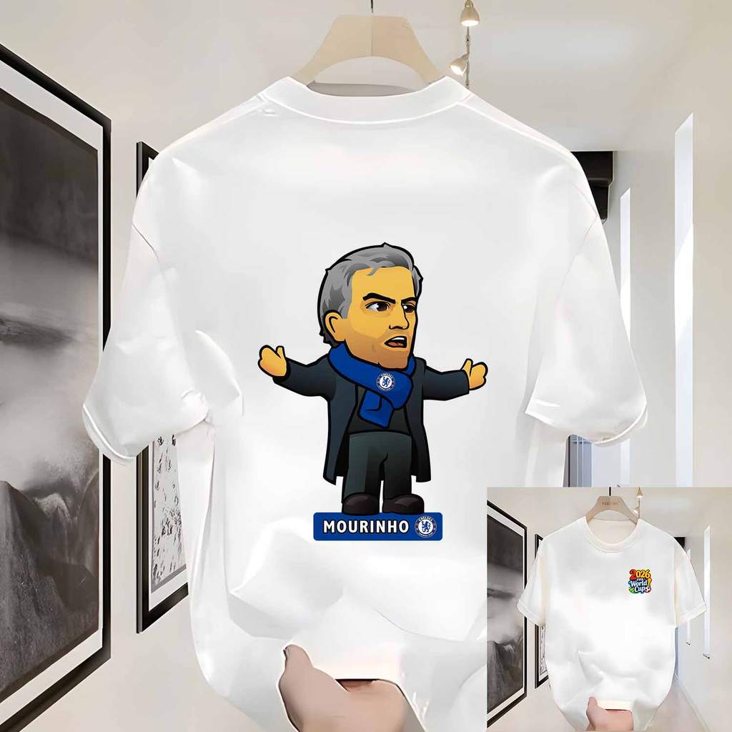 * COD * Kaos Sepak Bola Kartun Mourinho Bale Lennon Kompany, banyak pilihan motif dalam satu link, b