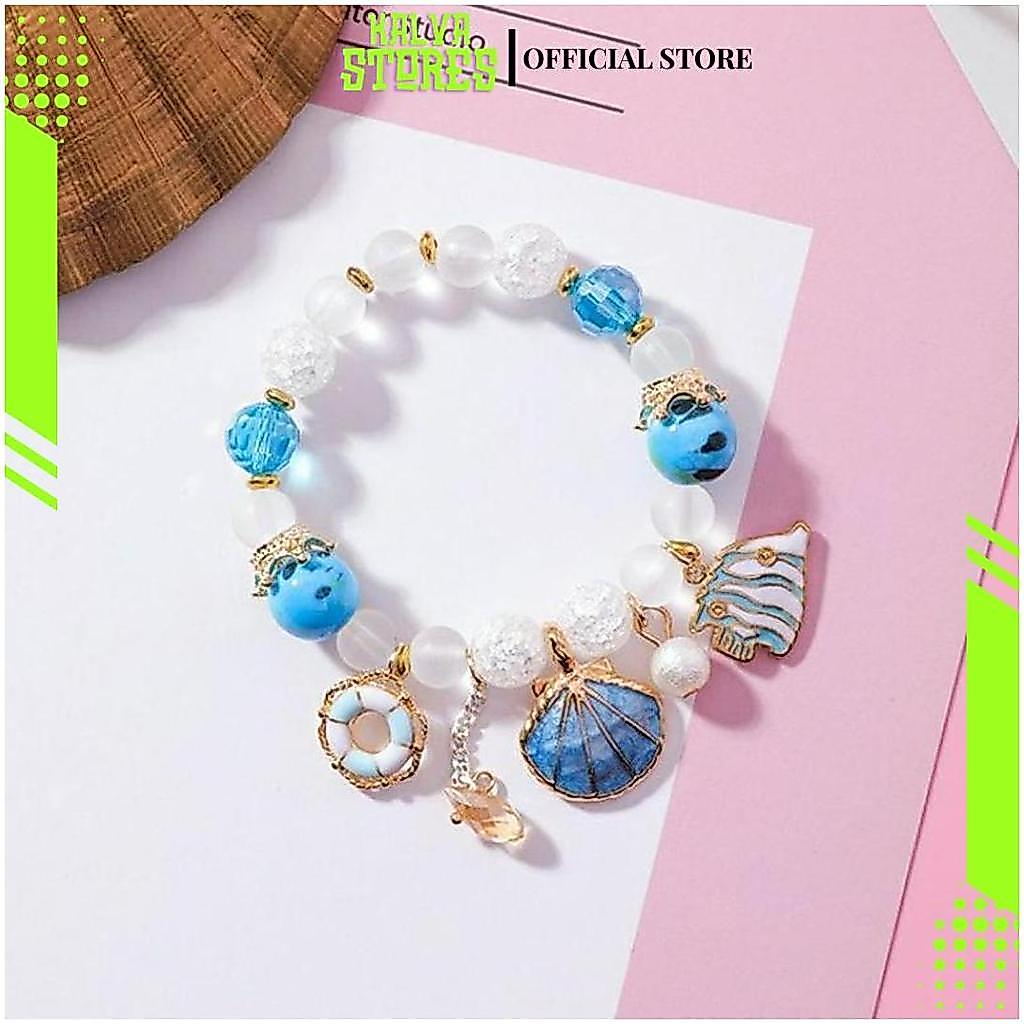 Gelang Kristal Gaya Korea Motif KERANG/Gelang wanita Free Box ASA Ori