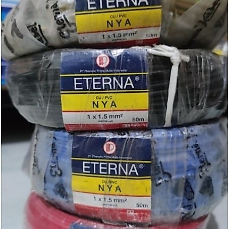 kabel listrik engkel ,kawat tunggal NYA merk pulung copper,merk eterna 1,5 2,5 25m 50m