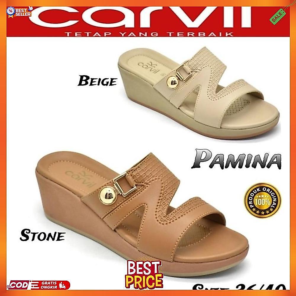 CARVIL SANDAL WANITA WEDGES HEELS HAK TINGGI 5 CM ORIGINAL SENDAL FASHION SLOP PREMIUM SIZE 36-40 [S