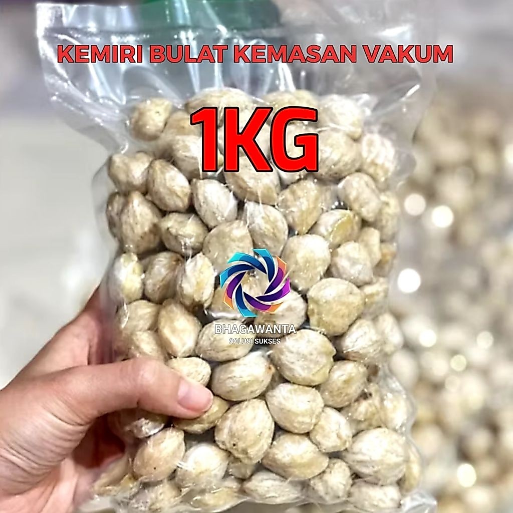 KEMIRI BULAT UTUH KEMASAN VAKUM PREMIUM KUALITAS TERBAIK, KEMIRI SUPER, KEMASAN 1KG